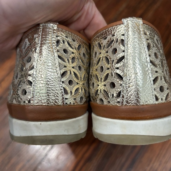 Spring Step Latiste Tulisa Gold Metallic Leather Loafer Flat Sz 39 Handmade - Picture 5 of 8